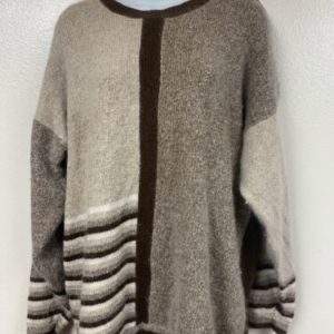 Vintage Women's De Rotchild Shoulder Button Knit Brown Long Sleeve Sweater Sz L