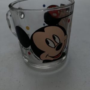 Anchor Hocking Disney Mickey Minnie Mouse Clear Glass Mug Cup / blk and wht mug