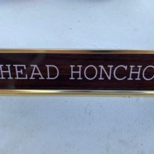 HEAD HONCHO Engraved Desk Sign | Name Plate Valentine Funny Friend Gag Boss Gift