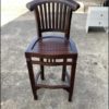 Bar height solid wood chair